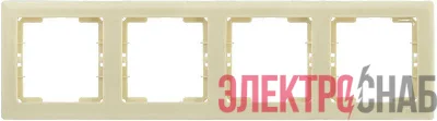 Рамка 4-м BOLERO РГ-4-БК горизонт. крем. IEK EMB40-K33