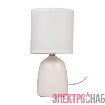 Светильник настольный JH2-02-wh E14 IP20 130х130х255мм керамика; ткань; PVC-пластик бел. JazzWay 5062313