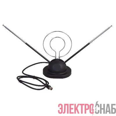 Антенна ТВ комнатная RX-105 телескопич. на подставке с кольцом VHF; UHF 47-860 MHz REXANT 34-0105