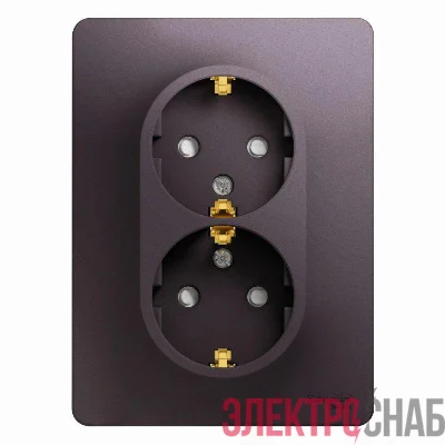 Розетка 2-м СП Glossa 16А IP20 250В с заземл. защ. шторки в сборе сиренев. туман SE GSL001426