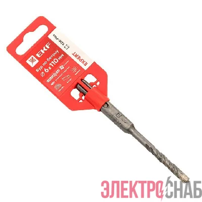 Бур по бетону SDS-plus 6х110мм 4 резца 4S спираль Expert EKF db-6-110-4x4