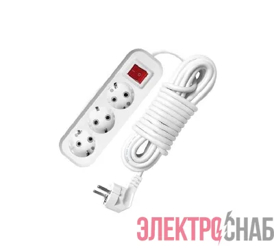Удлинитель 3х2м с заземл. 16А IP20 S-303 ПВС 3х1 с выкл. UNIVersal 9634418