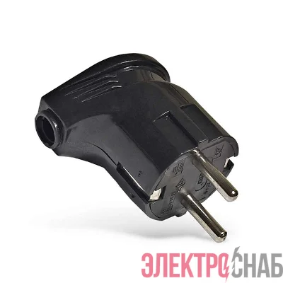 Вилка электрическая угловая 16А 250В с заземл. черн. (еврослот) UNIVersal А0105