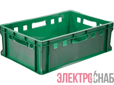 Ящик мясной 600х400х200 сплошной Е2  зеленый 207-P 207-P