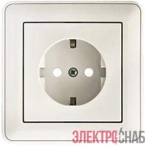 Розетка 1-м СП W59 16А IP20 с заземл. защ. шторки в сборе бел. SE RS16-152-18