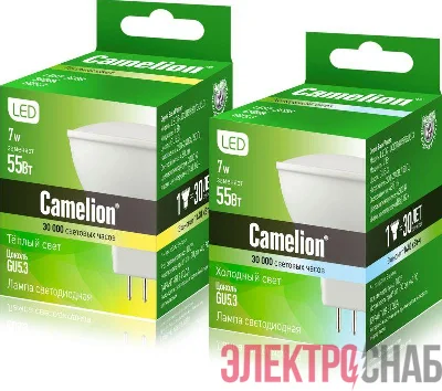 Лампа светодиодная LED7 JCDR/830/GU5.3 7Вт 3000К тепл. бел. GU5.3 460лм 220-240В Camelion 11656