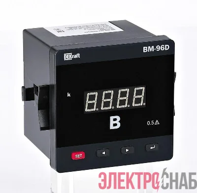 Вольтметр цифровой ВМ-72D 3ф вх. 600В 72х72мм LED-дисплей DEKraft 50362DEK