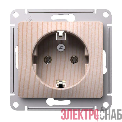 Розетка Glossa 16А с заземл. механизм сосна SE GSL001543