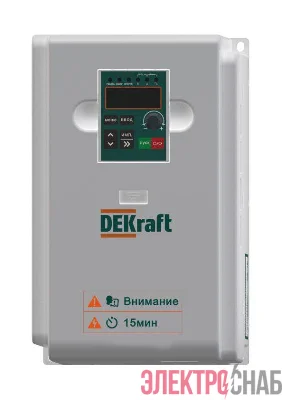 Преобразователь частоты DEKV060-5.5/7.5кВт 3 фазы 380В с торм. модулем DEKraft DEKV060G5R5P7R5T4B