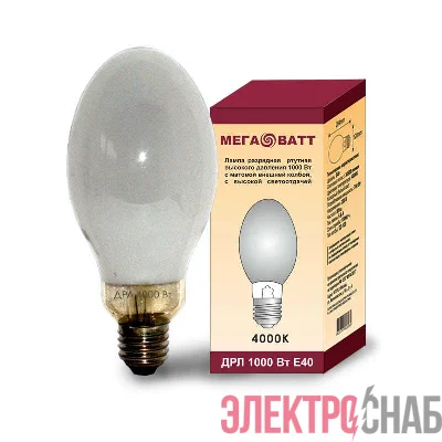 Лампа газоразрядная ртутная ДРЛ 1000 E40 (9) МЕГАВАТТ 03079