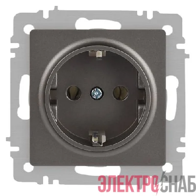 Розетка 1-м СП Accent 6-202-09 16А IP20 250В 2P+E Schuko титан Intro Б0063701