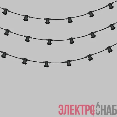 Гирлянда "Белт Лайт" 2жил. 50м шаг 20см 250 патронов E27 IP65 черн. круглый провод Neon-Night 331-243