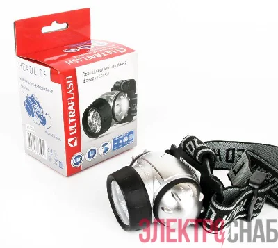 Фонарь налобный LED 5353 19LED 4 режима 3хR03 металлик Ultraflash 10262