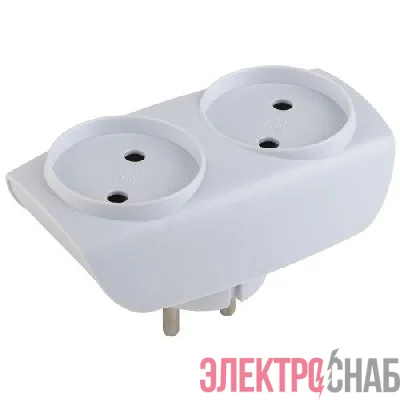 Разветвитель 2-м без заземл. 16А IP20 SP-2-W бел. Эра C0045520