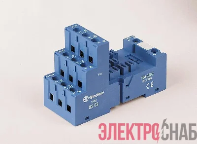 Розетка с винт. клеммами для реле 62.32 62.33 металл. клипса 092.7 FINDER 9203SMA
