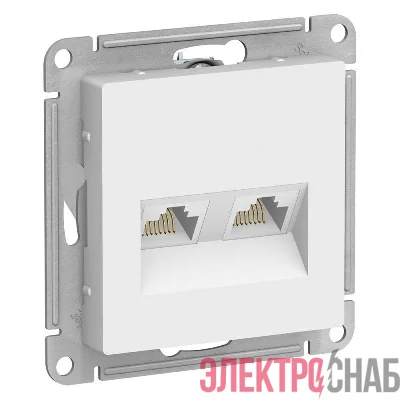 Розетка компьютерная 2-м AtlasDesign RJ45 кат.5E механизм бел. SE ATN000185