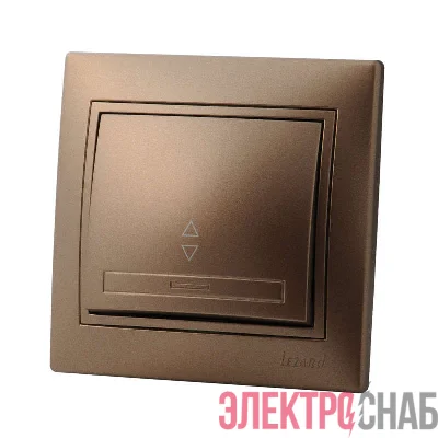 Выключатель 1-кл. СП Мира проходн. свет. корич. перламутр Lezard 701-3131-105