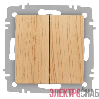 Выключатель 2-кл. СП Accent 6-104-11 10А IP20 250В AL/CU сосна Intro Б0063503