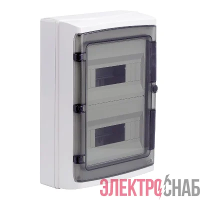 Щиток настенный ЩРн-п-24 24мод. IP65 с дверцей с клеммн. блоком 63А сер. DKC RB24W6TGD