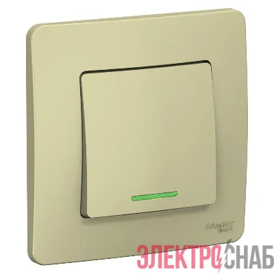 Переключатель проходной 1-кл. СП Blanca 10А IP20 (сх. 6) 250В с подсветкой беж. SE BLNVS010617
