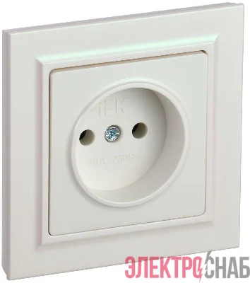 Розетка СП BRITE РСР10-1-0-БрЖ 10А в сборе без заземл. без защ. шторок жемчуж. IEK BR-R10-10-K36-F