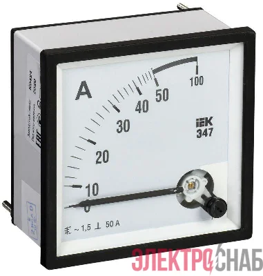 Амперметр Э47 72х72мм 50А кл. точн. 1.5 IEK IPA10-6-0050-E