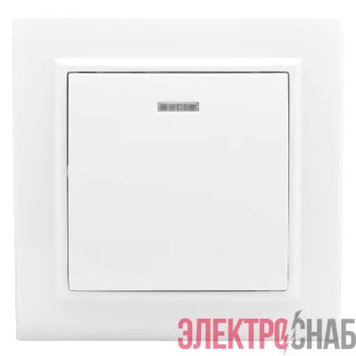 Выключатель 1-кл. СП Минск 10А IP20 с индикатором бел. Basic EKF ERV10-121-10