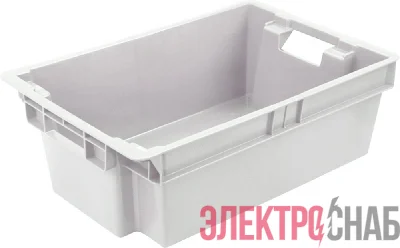 Ящик мясной сплошной 600х400х200 вес 1,7 кг мороз. с гладким дном  натуральный 206 гд 206 гд