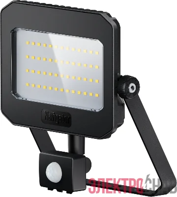 Прожектор светодиодный 95 201 NFL-05-50-6.5K-BL-D110-SNR-LED 50Вт 6500К IP65 6250лм черн. с ИК датчиком движения NAVIGATOR 95201