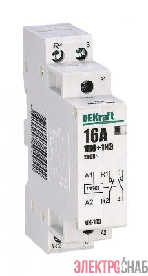 Контактор модульный МК-103 1НО+1НЗ 16А 230В DEKraft 18051DEK