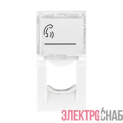 Вставка 22.5х45 на 1 мод. Mosaic с прозр. шторкой и увеличенным окном маркировки бел. Rexant 03-0160