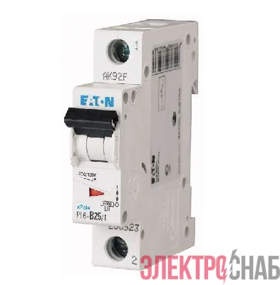 Выключатель автоматический модульный 1п C 25А 6кА PL6-C25/1 EATON 286535