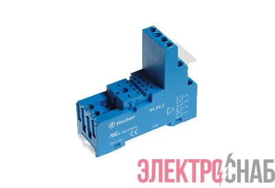 Розетка для реле 55.34 55.32 85.02 85.04 и модуля 99.80 винт. зажимы синяя 10А FINDER 94943SMA