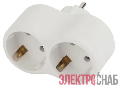 Разветвитель 2-м с заземл. 16А IP20 SPx-2e-W бел. Эра Б0053478