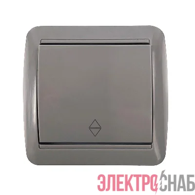 Переключатель проходной 1-кл. ОП Клио 10А IP44 сер. UNIVersal К2230-Gr