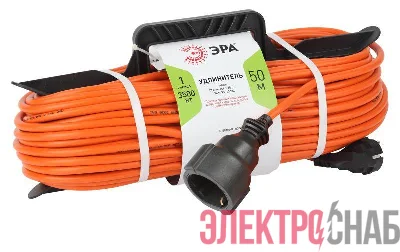 Удлинитель-шнур на рамке 1х50м с заземл. 16А IP20 UFx-1e-3х1.5-50m ПВС 3х1.5 Эра Б0046814