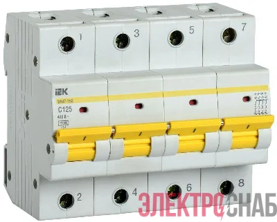 Выключатель автоматический модульный 4п C 125А 15кА ВА47-150 KARAT IEK MVA50-4-125-C