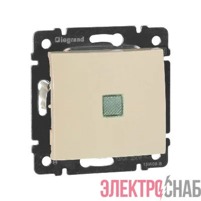 Механизм выключателя 1-кл. СП Valena 10А IP31 с зел. инд. сл. кость Leg 774310