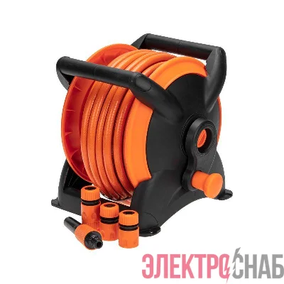 Катушка со шлангом 1/2дюйм 15м 3 коннектора 1 распылитель ЧЕТЫРЕ СЕЗОНА 62-0267