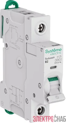 Выключатель автоматический 1п B 2А 10кА Systeme9 230В SE S9F31102