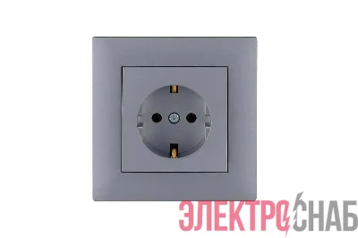 Розетка 1-м Karea RIZZ STAR с заземл. сер. Makel 88065028