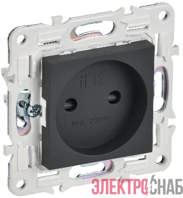 Розетка SKANDY 10А без заземл. защ. шторки SK-R01G графит IEK SK-R13-10-K53
