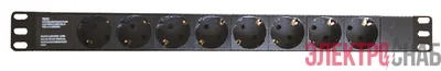 Блок розеток 8-м Schuko для 19дюйм шкафов DKC R519SH8