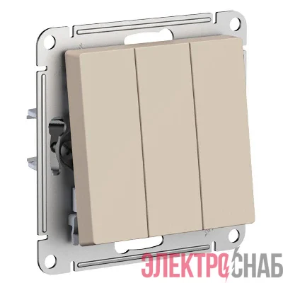 Выключатель 3-кл. AtlasDesign (сх. 1+1+1) 10AX механизм песочн. SE ATN001231