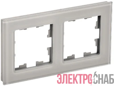 Рамка 2-м BRITE РУ-2-2-БрД стекло дым. IEK BR-M22-G-K30