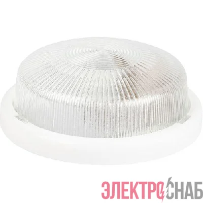 Светильник "Рондо" НБО 05-100-001 max 100Вт E27 IP44 круг с ободком пласт./стекл. бел. Эра Б0053071