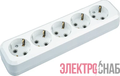 Колодка удлинителя 5-м с заземл. 61 588 NCA-BL01-05-E-WH АБС-пластик Navigator 61588