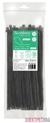 Стяжка кабельная 380х7.6 черн. (уп.100шт) SE IMT38076B