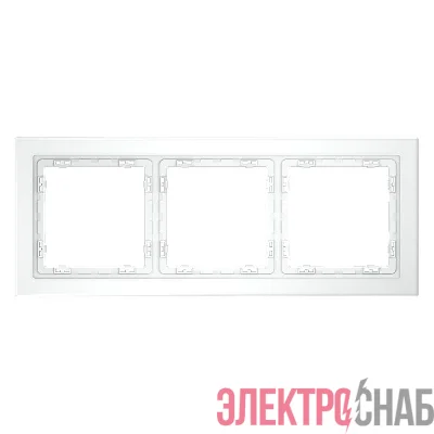 Рамка 3-м S70 стеклян. бел. матов. Voltum VLS110302
