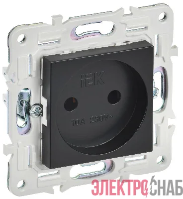 Розетка SKANDY 10А без заземл. без защ. шторок SK-R02Bl черн. IEK SK-R10-10-K02